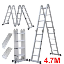 Складная лестница Многофункциональный алюминиевый удлинитель 7 в 1 шаг для тяжелых условий эксплуатации 4,7 м